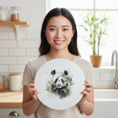 Schattige panda tussen bamboe waterkleur snijplank
