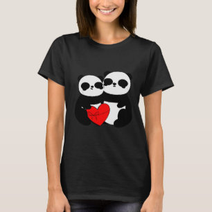 Schattige panda-valentijnsdagcadeau-panda-koppel m t-shirt