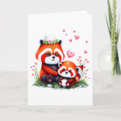 Schattige panda valentijnskaart kaart (Voorkant)