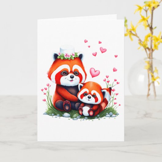 Schattige panda valentijnskaart kaart (Gele Bloem)