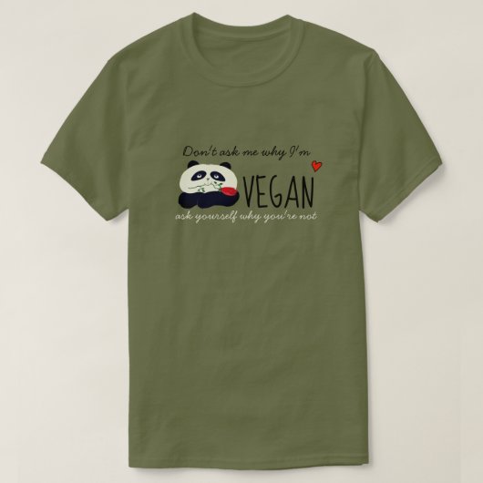 Schattige Panda Vegan T-shirt (Design voorkant)