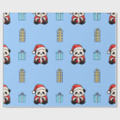 Schattige Panda Verjaardag Verpakkingspapier Cadeaupapier (Vlak)