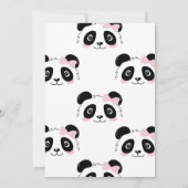 Schattige Panda Verjaardagsfeestje Roze Zwart Wit Kaart (Achterkant)