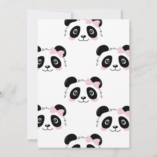 Schattige Panda Verjaardagsfeestje Roze Zwart Wit Kaart (Achterkant)