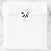 Schattige Panda Verjaardagsfeestje Roze Zwart Wit Ronde Sticker (Tas)