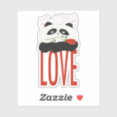 Schattige Panda Verliefd Sticker (Vel)