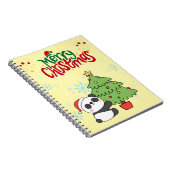 schattige panda vrolijk kerst notitieboek (Rechterzijde)