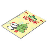 schattige panda vrolijk kerst notitieboek (Linkerzijde)