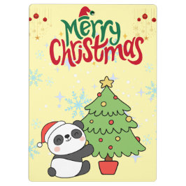 schattige panda vrolijk kerstfeest Klembord