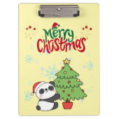 schattige panda vrolijk kerstfeest Klembord (Voorkant)
