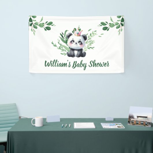 Schattige Panda Waterverf Groene Shower Spandoek (Beurs)