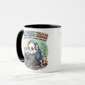 Schattige Panda Werkt Vanuit Huis   Mok (Voorkant links)