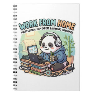 Schattige Panda Werkt Vanuit Huis   Notitieboek