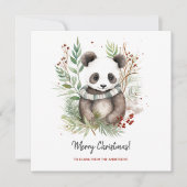 Schattige Pandababy Rustieke Kerst botanicals (Voorkant)
