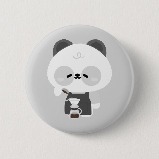 Schattige Pandabarista Ronde Button 5,7 Cm (Voorkant)