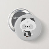 Schattige Pandabarista Ronde Button 5,7 Cm (Voorkant /achterkant)
