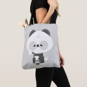 Schattige Pandabarista Tote Bag (Dichtbij)