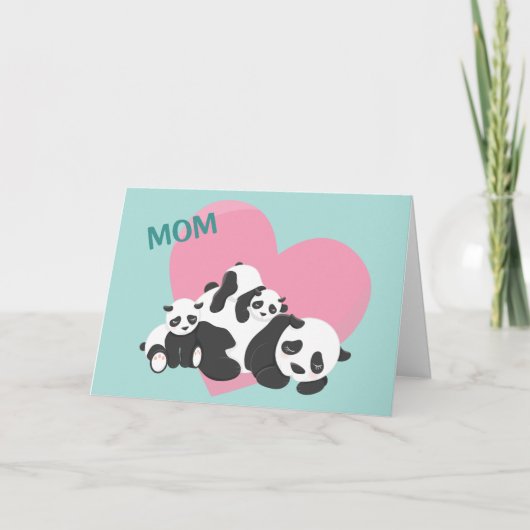 Schattige Pandabeer Babys Moederdag Kaart (Voorkant)