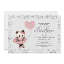 Schattige Pandabeer Ballerina Meisje Baby Shower