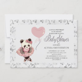 Schattige Pandabeer Ballerina Meisje Baby Shower Kaart