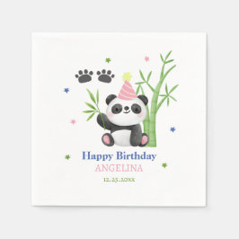 Schattige Pandabeer Bamboe Verjaardag Servet