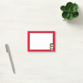 Schattige pandabeer elfenstrip op rood en wit post-it® notes (Kantoor)