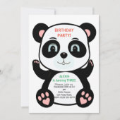 Schattige pandabeer & gekleurde confetti kaart (Voorkant)
