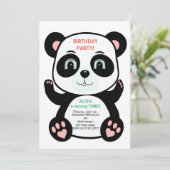 Schattige pandabeer & gekleurde confetti kaart (Staand voorkant)