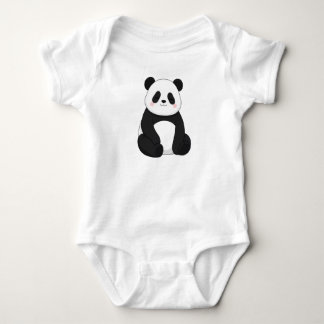 Schattige Pandabeer Kawaii Zwart en Wit Romper
