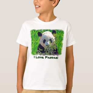 Schattige Pandabeer met smakelijke bamboe bladeren T-shirt