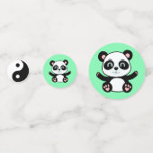Schattige pandabeer op groen confetti (Achterkanten)