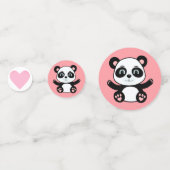 Schattige pandabeer op roze confetti (Voorkanten)