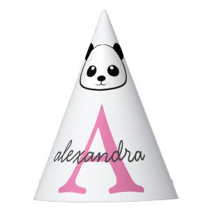 Schattige Pandabeer – Persoonlijk Monogram Feesthoedjes