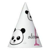 Schattige Pandabeer – Persoonlijk Monogram Feesthoedjes (Links)