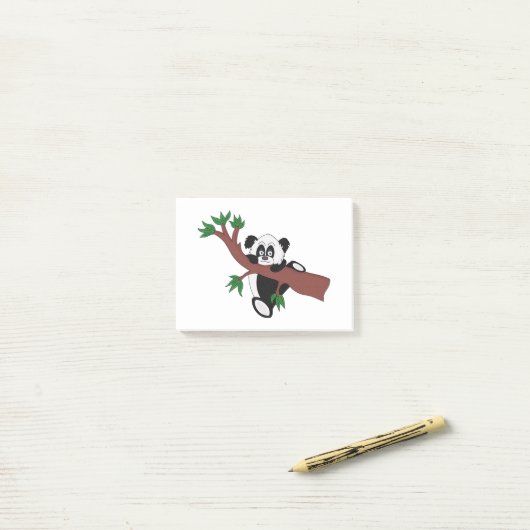 Schattige pandabeer post-it® notes (Op bureau)