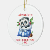 Schattige Pandabeer Welp Kerstdag Keramisch Ornament (Links)
