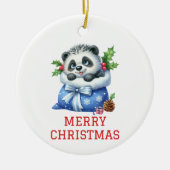 Schattige Pandabeer Welp Kerstdag Keramisch Ornament (Voorkant)