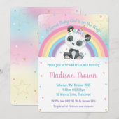 Schattige Pandacorn Panda Regenboog Baby shower Kaart (Voorkant / Achterkant)