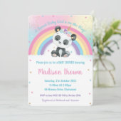Schattige Pandacorn Panda Regenboog Baby shower Kaart (Staand voorkant)