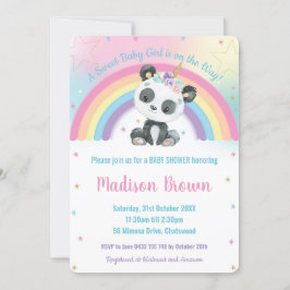 Schattige Pandacorn Panda Regenboog Baby shower Kaart