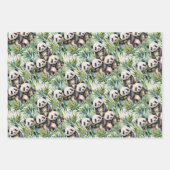 Schattige panda's en bamboe  inpakpapier vel (Voorkant)