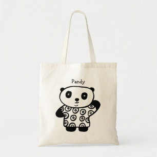 Schattige Pandy de Panda Persoonlijke Naam Tote Bag