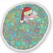 Schattige pangolin met een Santa hat Sticker (Voorkant)