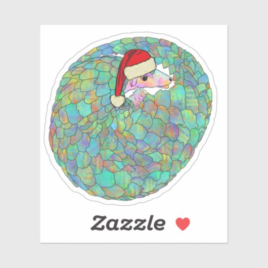 Schattige pangolin met een Santa hat Sticker (Vel)