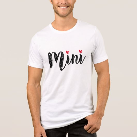 Schattige papa en mini leuk script en hart Tri-Blend shirt (Voorkant)