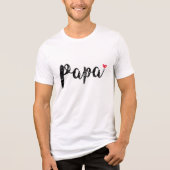 Schattige papa en mini leuk script en hart Tri-Blend shirt (Voorkant)