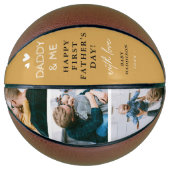 Schattige 'Papa & Ik' Fotocollage 1e Vaderdag Basketbal (Voorkant)
