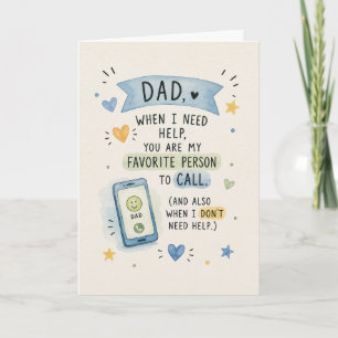 Schattige papa, mijn favoriete persoon om te belle kaart