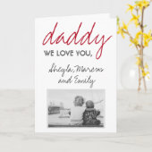 Schattige papa we houden van je Vaderdag foto Kaart (Gele Bloem)
