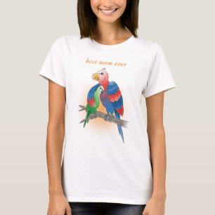 Schattige Papegaaien Gelukkige Moederdag T-shirt